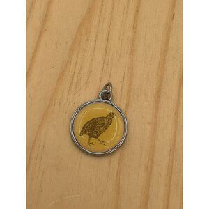 Round Metal Charm Pendants Quil Partridge Graphic